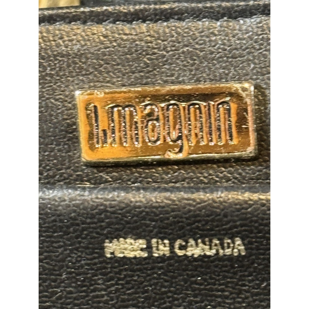 Vintage I Magnin Crossbody Bag Womens Small Black Quilted Leather Chain Strap - Picture 8 of 14
